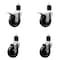 Service Caster 4'' SS Phenolic Swivel 1-7/8'' Expand Stem Caster Set 2 Total Lock Brakes, 4PK SCC-SSEXTTL20S414-PHS-2-S-2-178 - alternate 1
